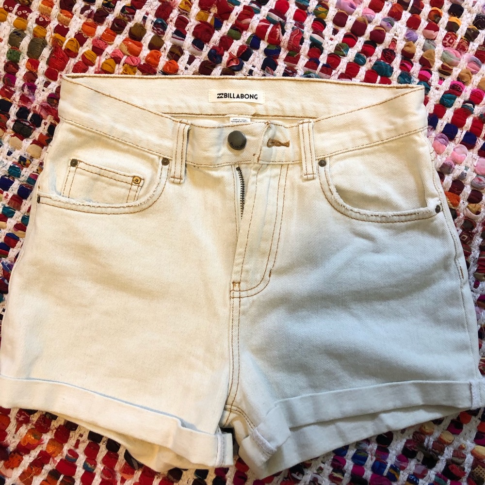 Billabong white denim shorts